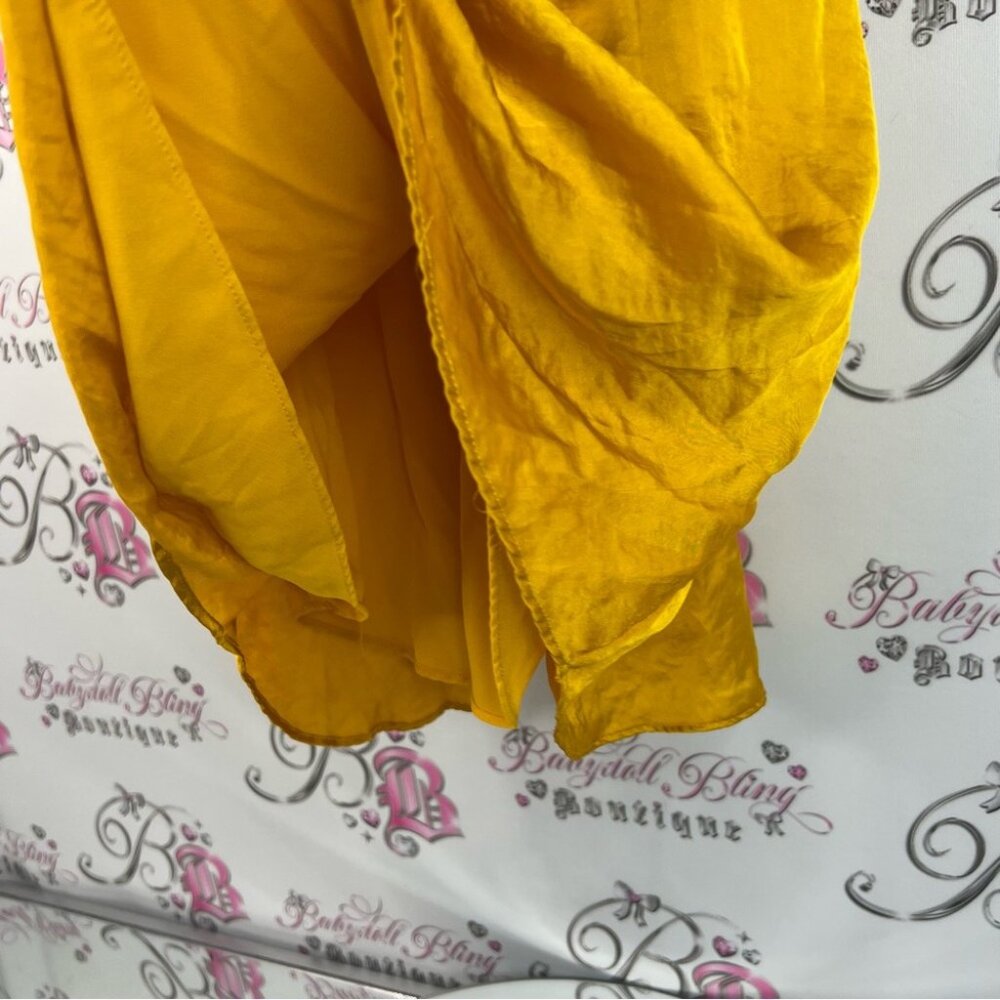 RW&CO. Tank top shiny strappy yellow shimmer Mustard Camisole Top - Picture 7 of 13